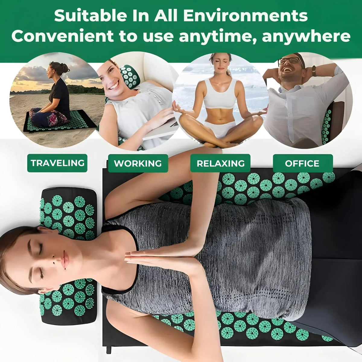 Acupressure Mat and Pillow Set