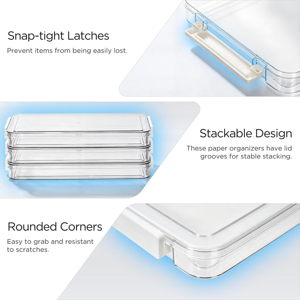 Clear Paper Organizer Box Set (3 Pcs)
