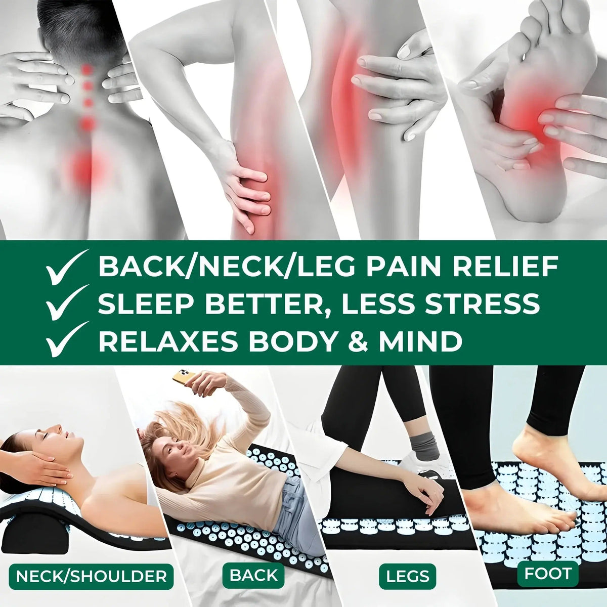 Acupressure Mat and Pillow Set