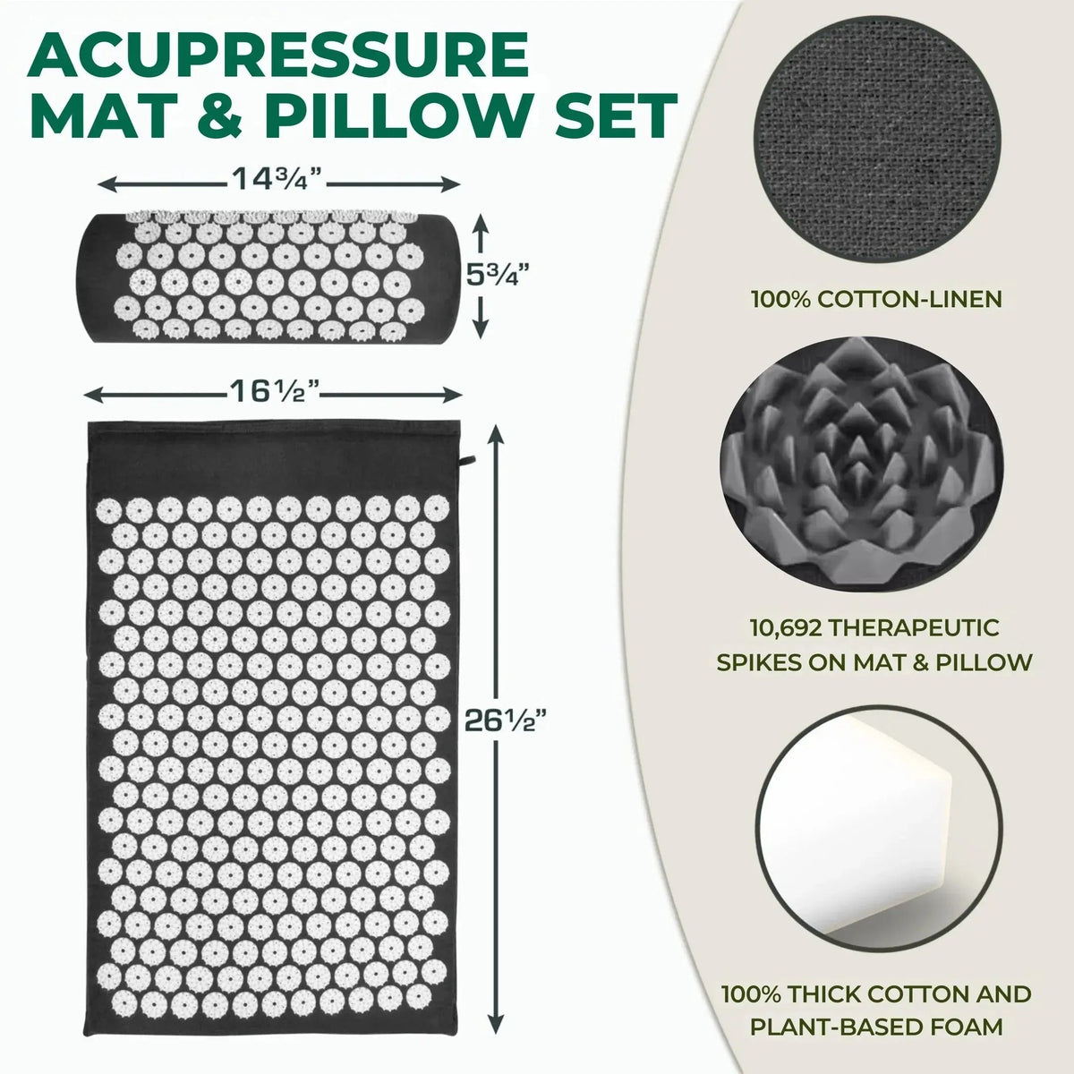 Acupressure Mat and Pillow Set
