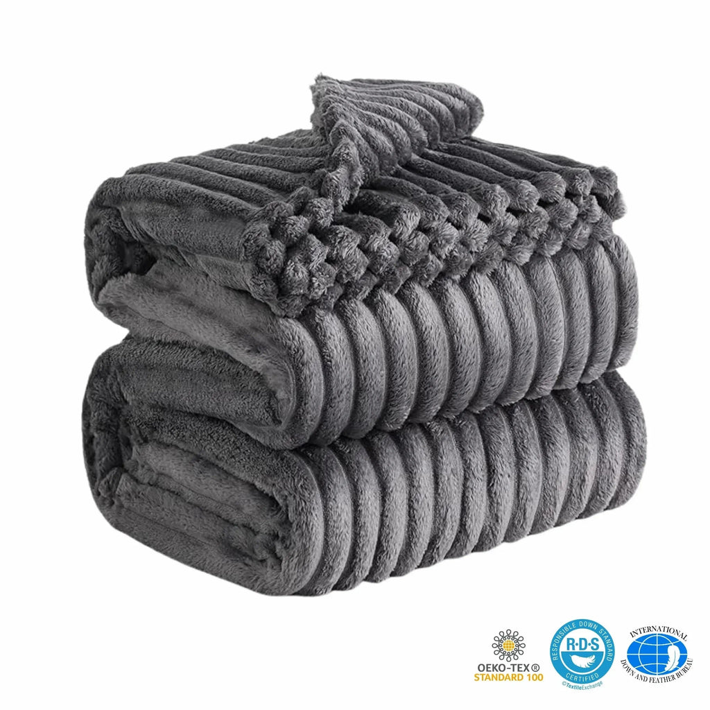 Faux Rabbit Fur Throw Blanket