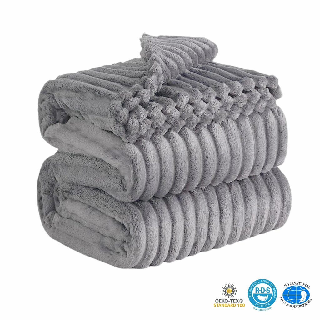 Faux Rabbit Fur Throw Blanket