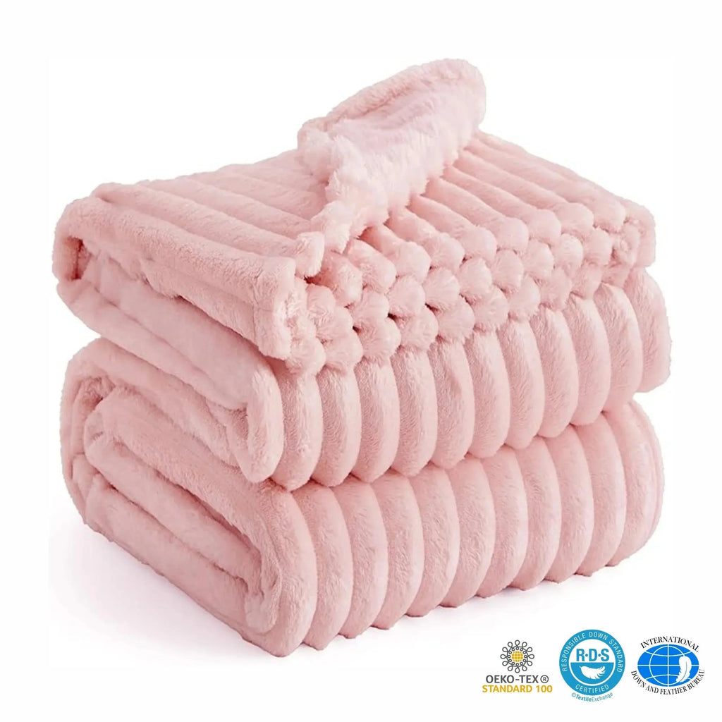 Faux Rabbit Fur Throw Blanket