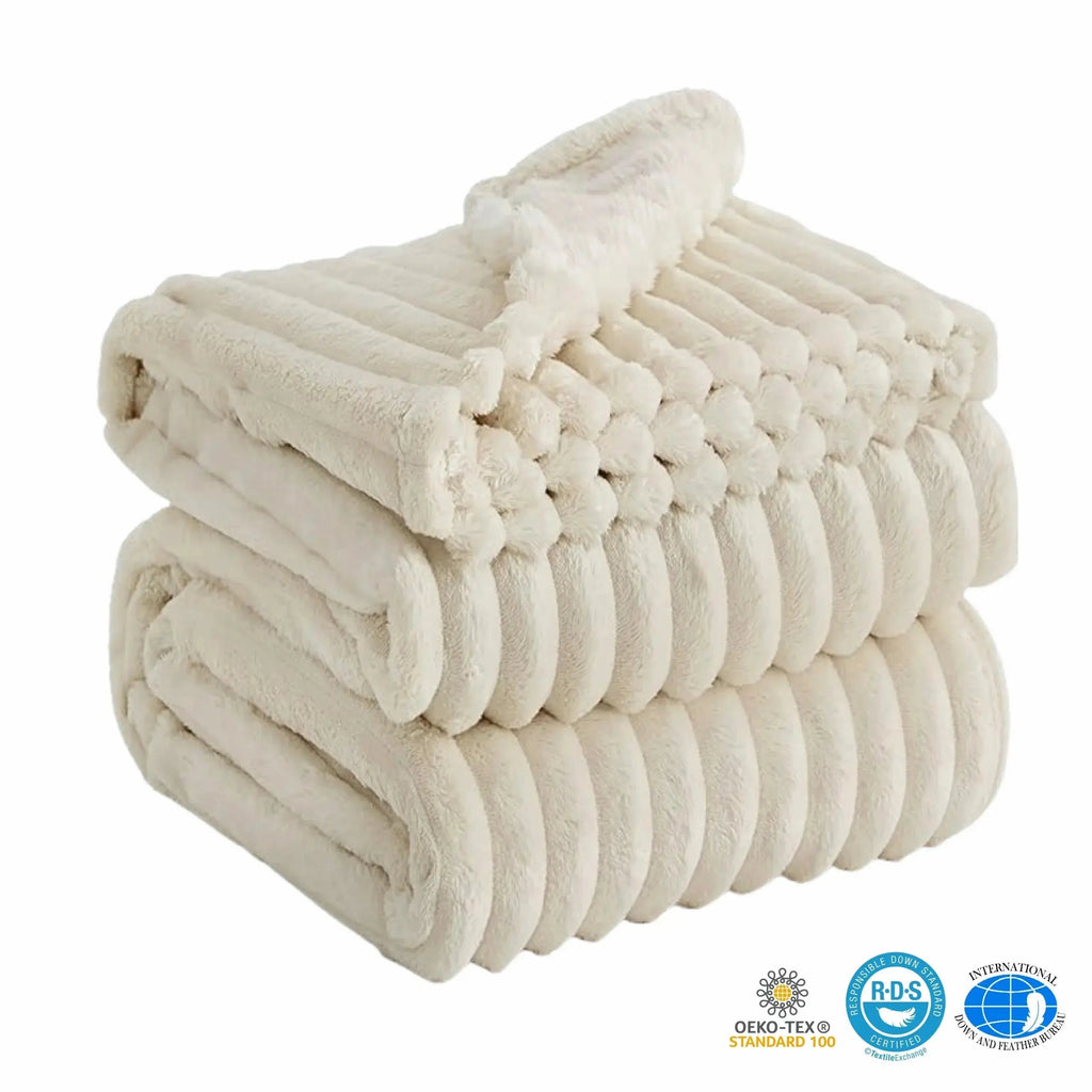 Faux Rabbit Fur Throw Blanket