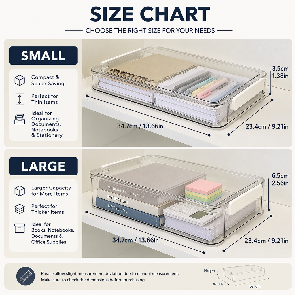 Clear Paper Organizer Box Set (3 Pcs)