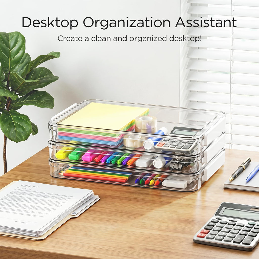 Clear Paper Organizer Box Set (3 Pcs)