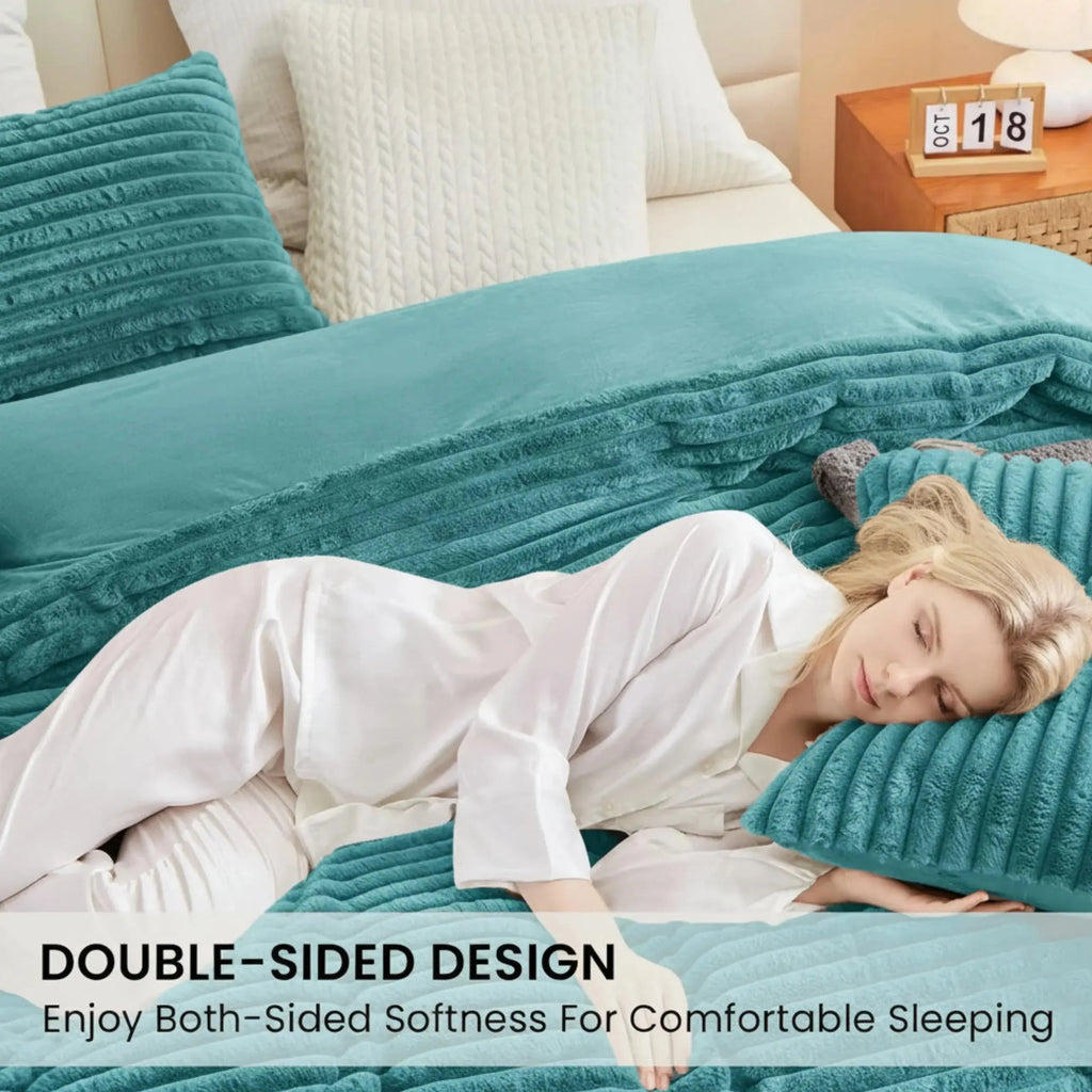 Flano Fleece Duvet Cover Set (3 Pcs)