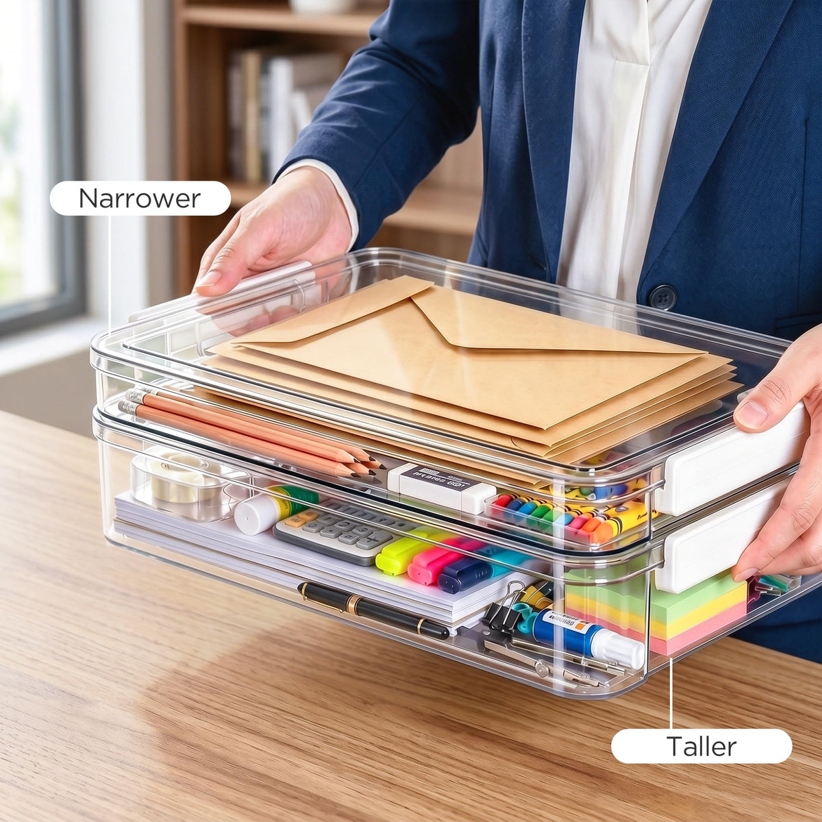 Clear Paper Organizer Box Set (3 Pcs)