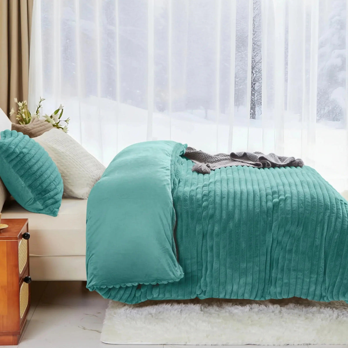 Flano Fleece Duvet Cover Set (3 Pcs)