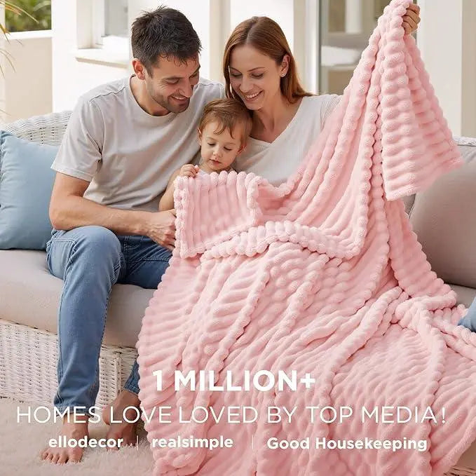 Faux Rabbit Fur Throw Blanket