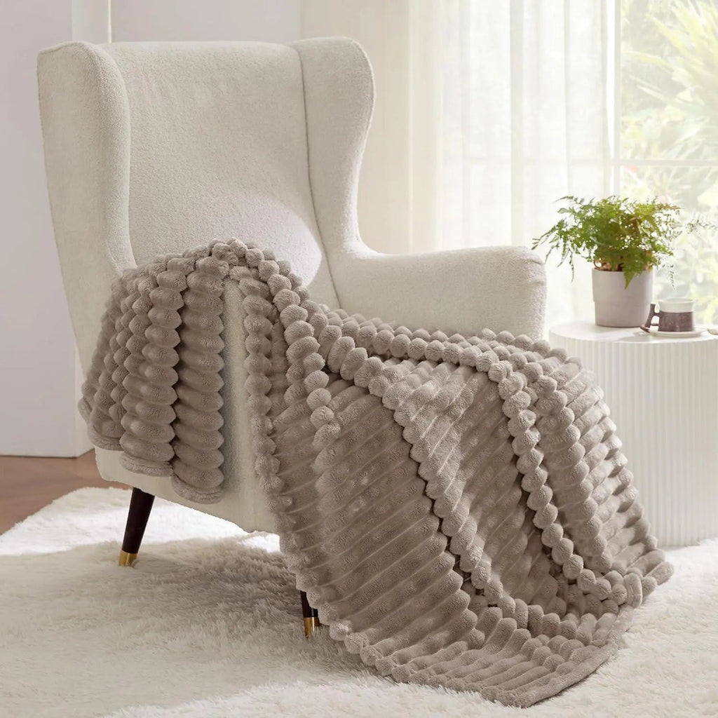 Faux Rabbit Fur Throw Blanket