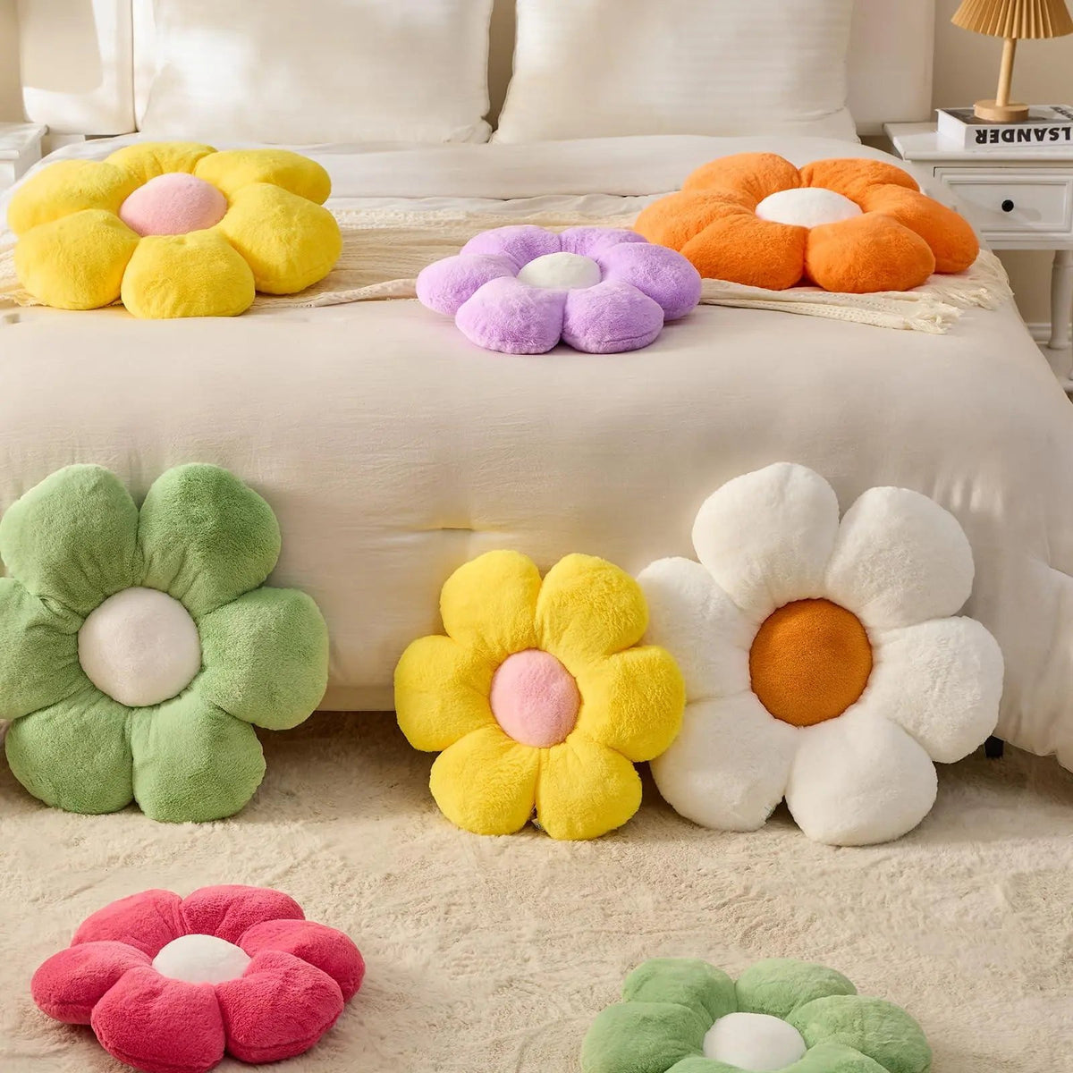 Flower Plush Throw Pillow