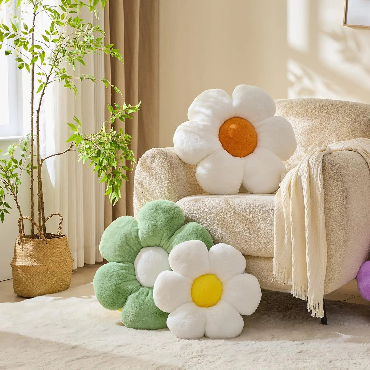 Flower Plush Throw Pillow