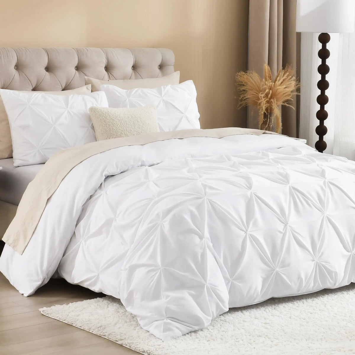 Pinch Pleated Duvet Cover Set