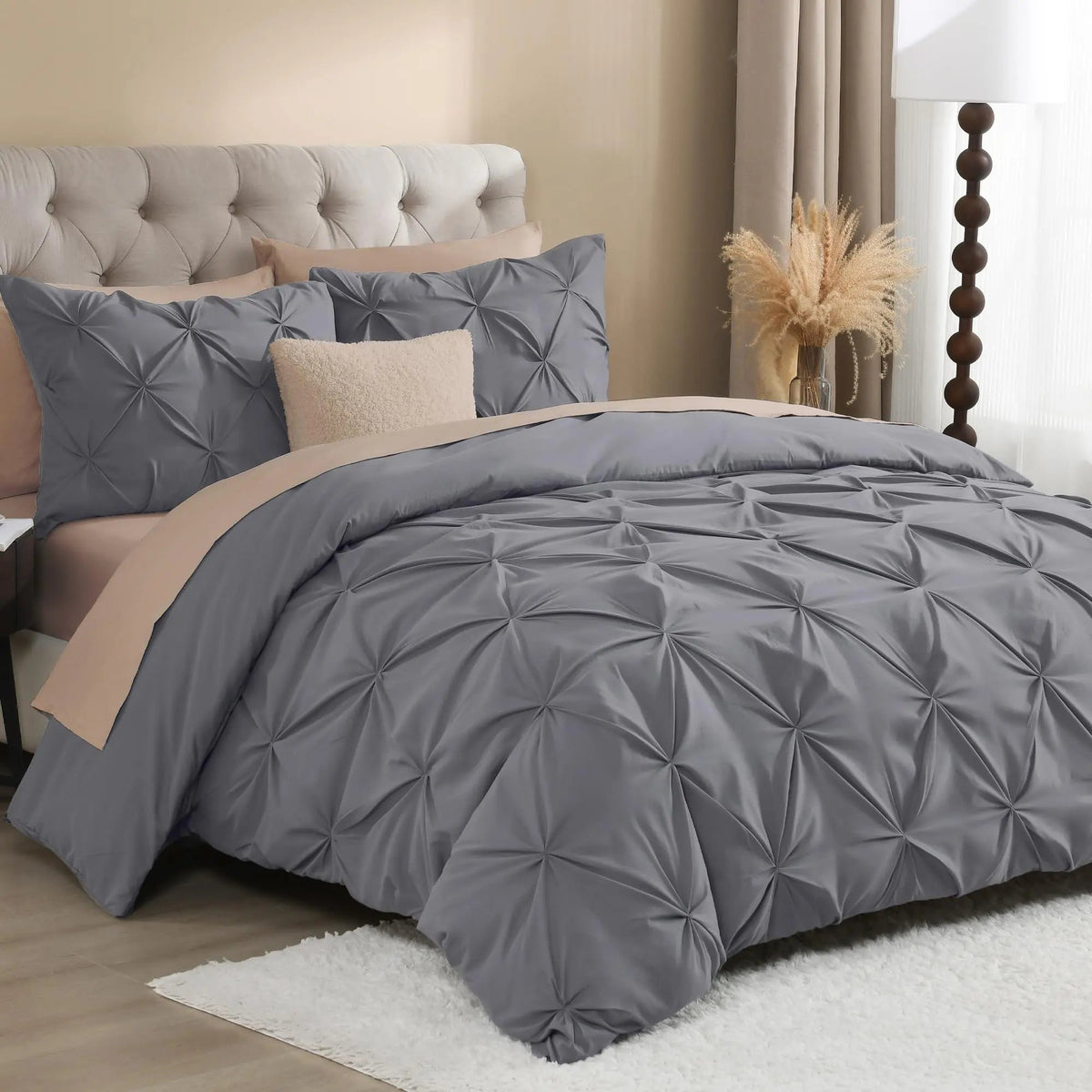Pinch Pleated Duvet Cover Set