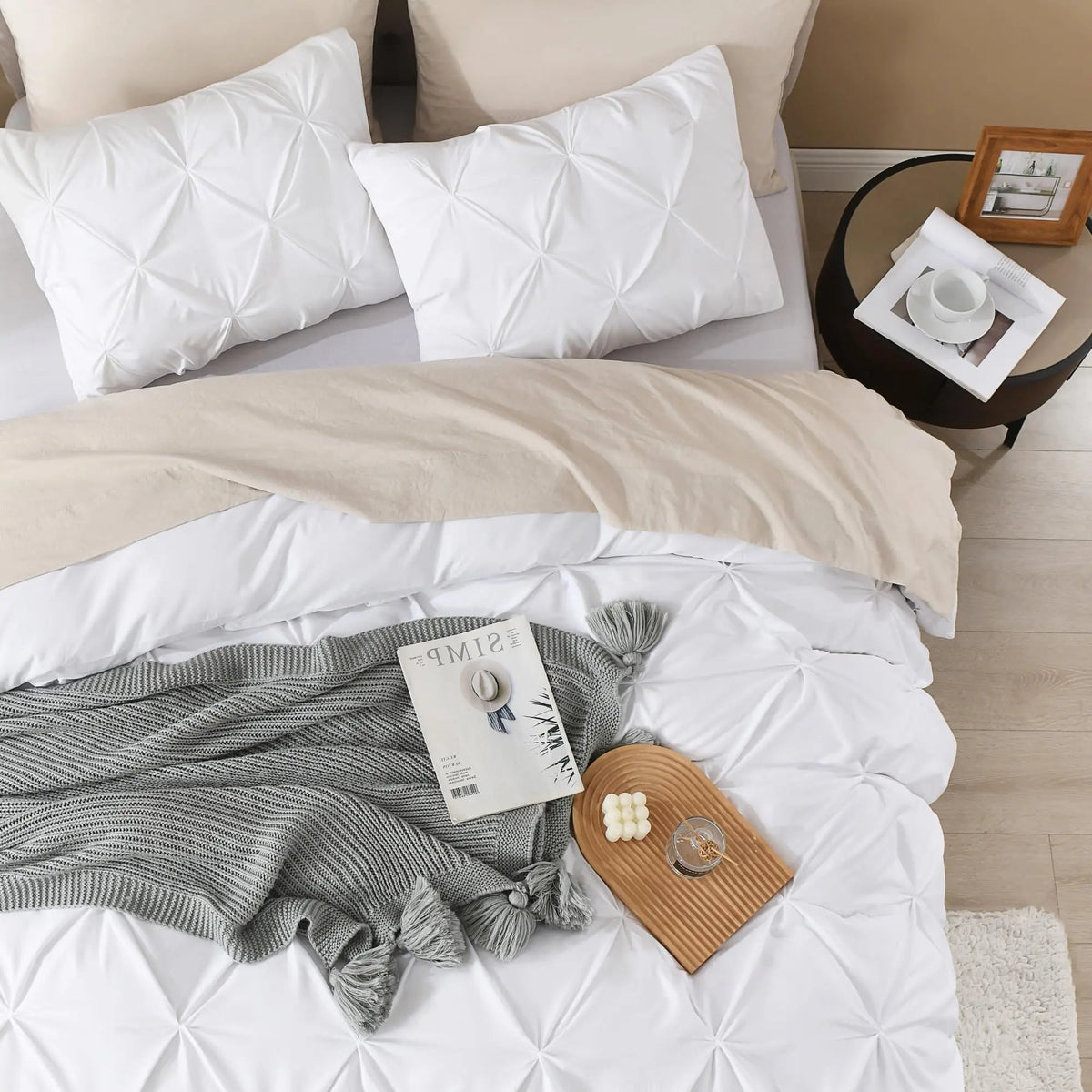 Pinch Pleated Duvet Cover Set