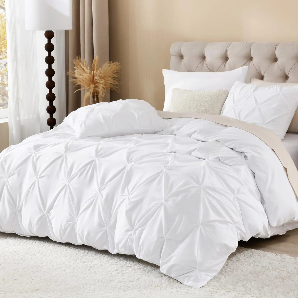 Pinch Pleated Duvet Cover Set