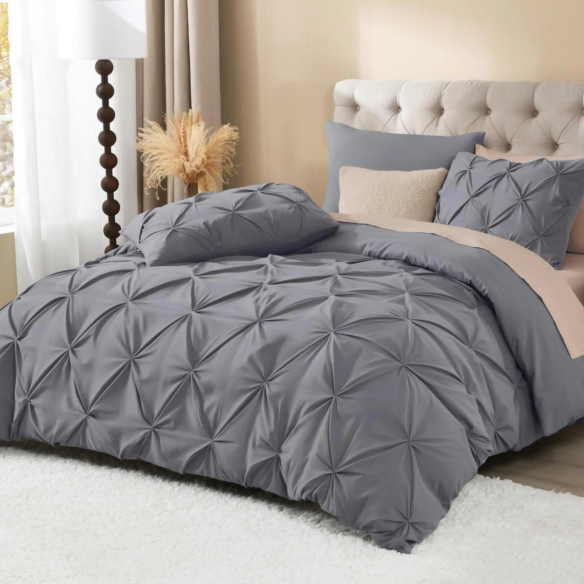 Pinch Pleated Duvet Cover Set