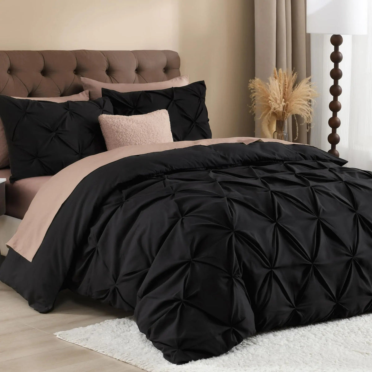Pinch Pleated Duvet Cover Set