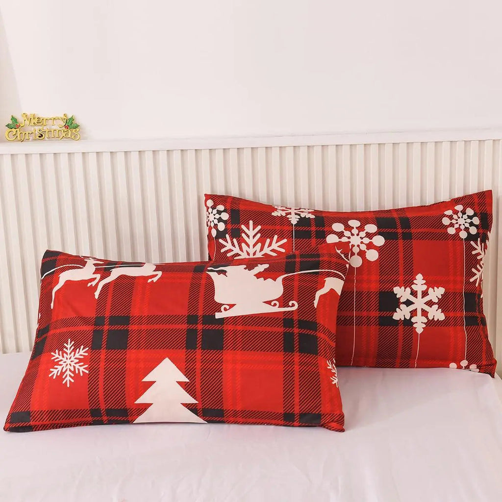 Christmas Checkered Elk Duvet Set (3 Pcs)