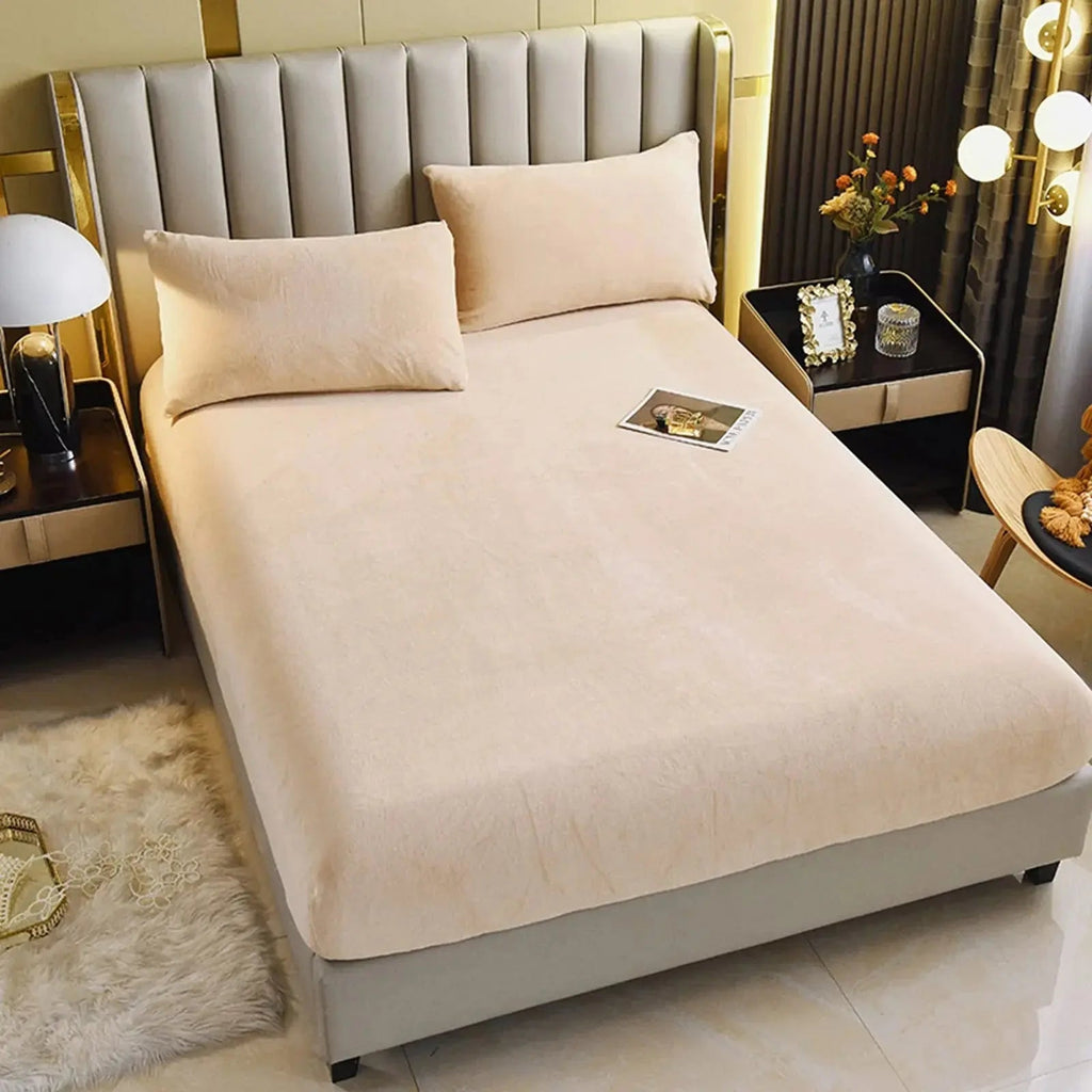 Plush Velvet Thermal Mattress Cover