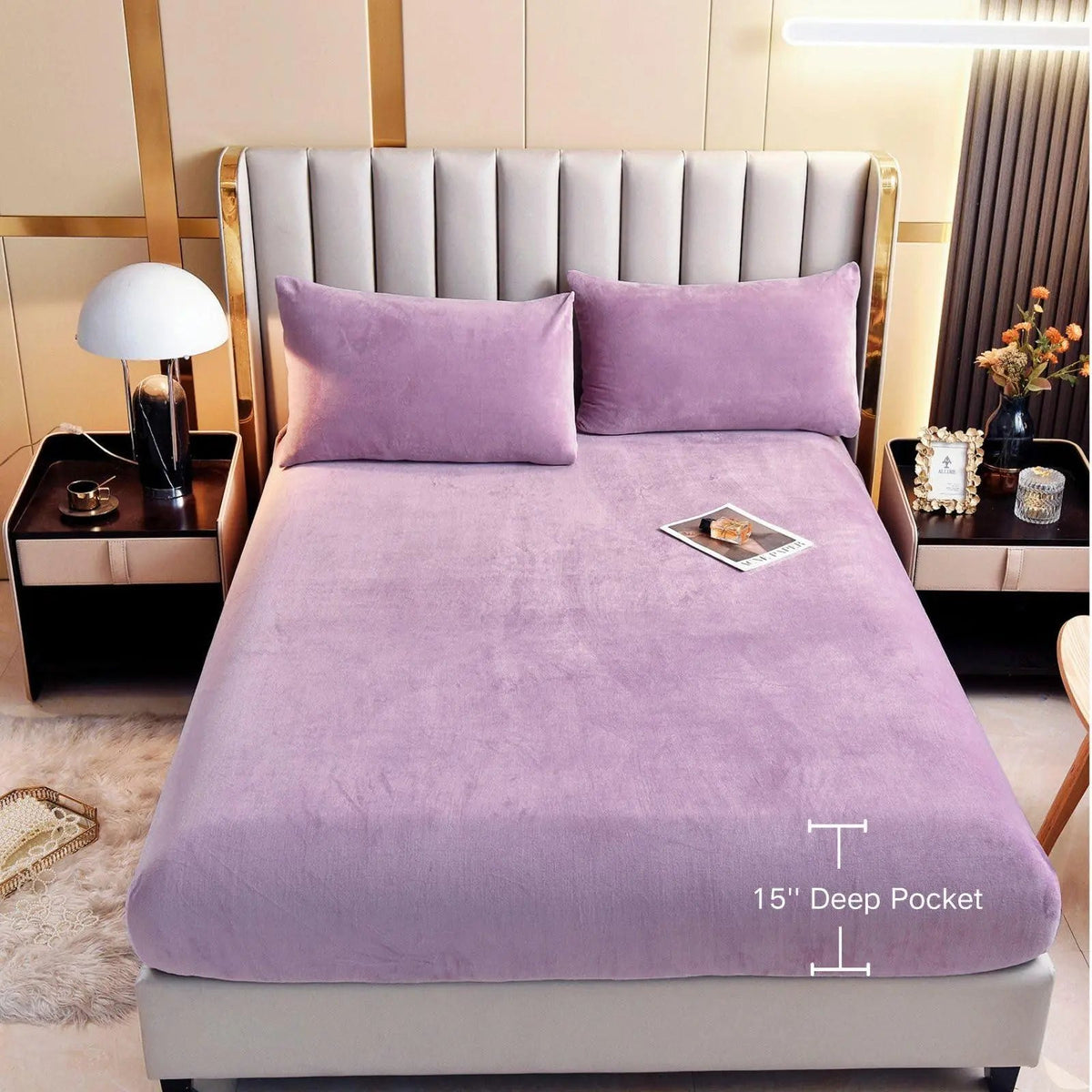 Plush Velvet Thermal Mattress Cover