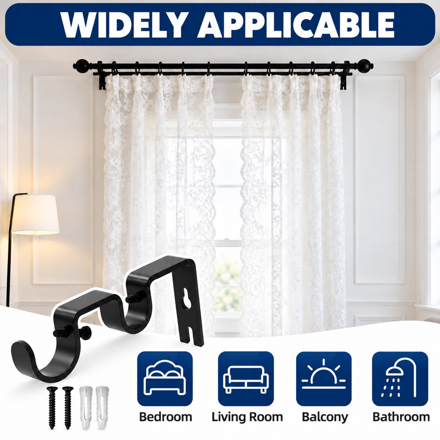 Double Curtain Rod Bracket (2 Pcs)
