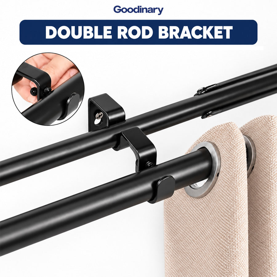 Double Curtain Rod Bracket (2 Pcs)