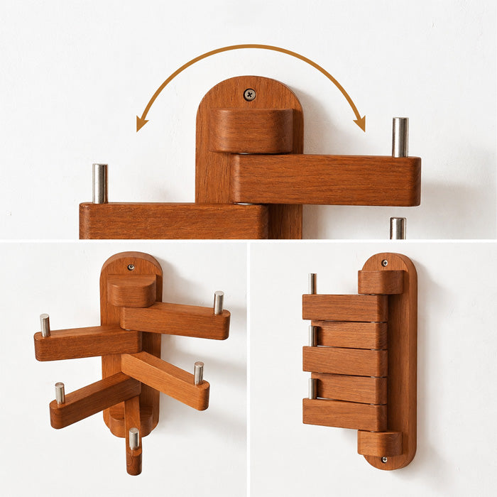 Rotating Wood Hook Rack