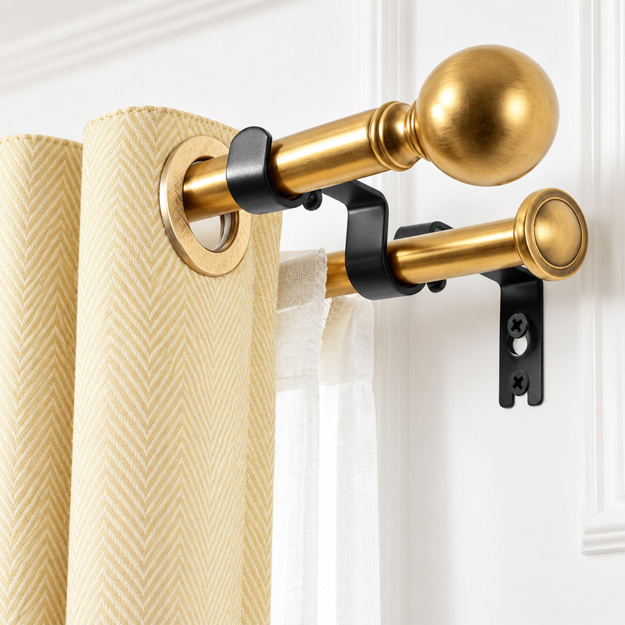 Double Curtain Rod Bracket (2 Pcs)