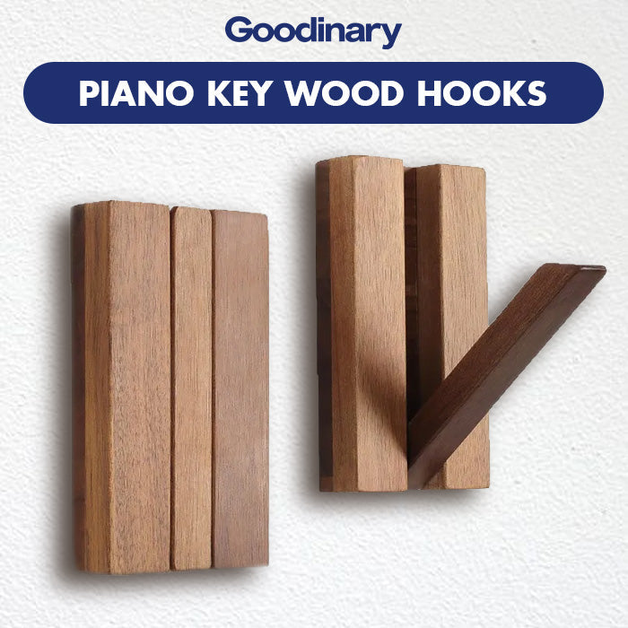 Piano Key Wood Hooks (2 Pcs)