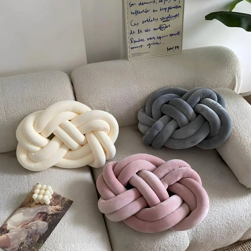 Velvet Knotted Throw Pillow