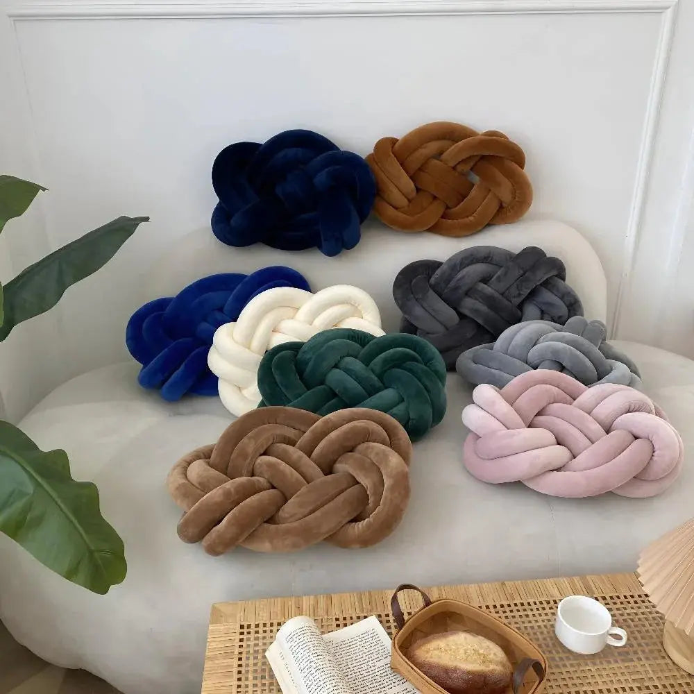Velvet Knotted Throw Pillow