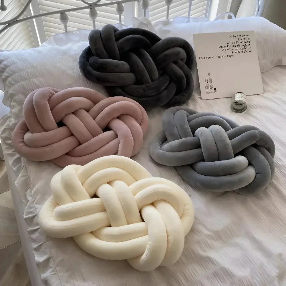 Velvet Knotted Throw Pillow