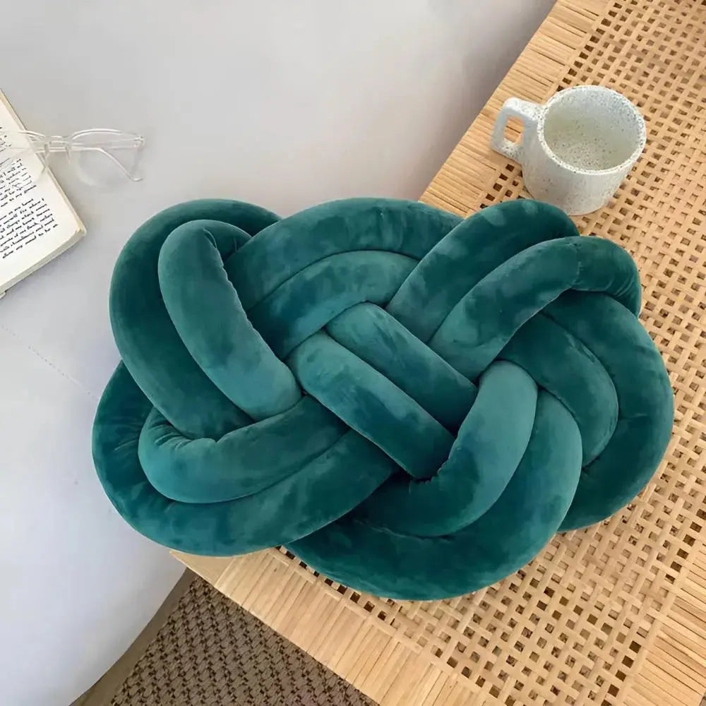Velvet Knotted Throw Pillow