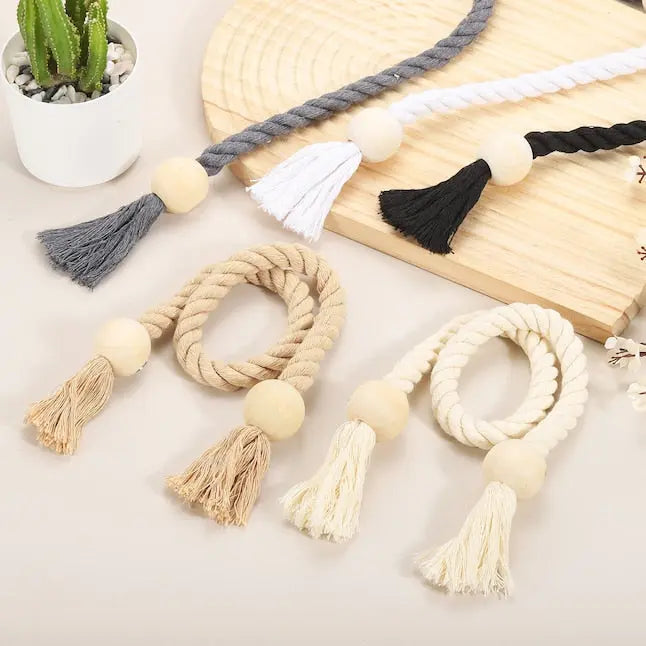 Wooden Bead Curtain Tiebacks