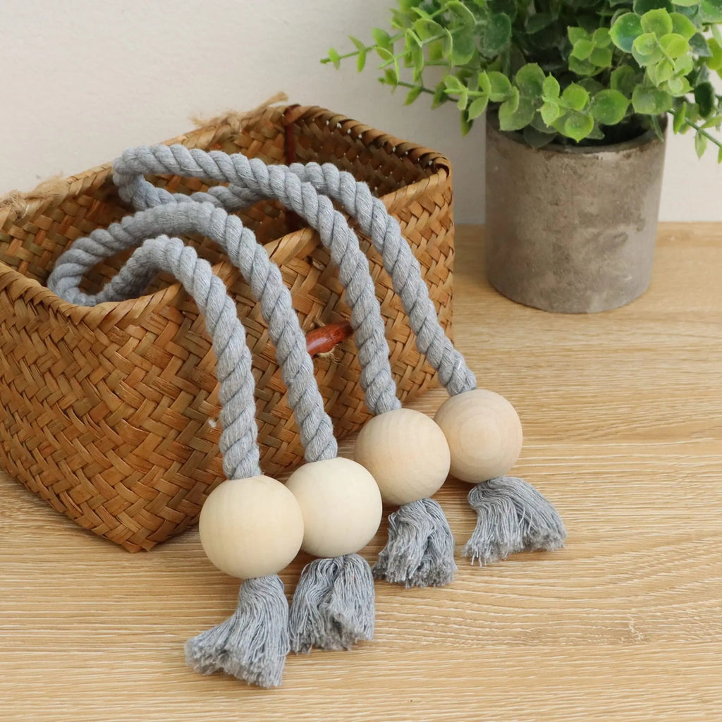 Wooden Bead Curtain Tiebacks