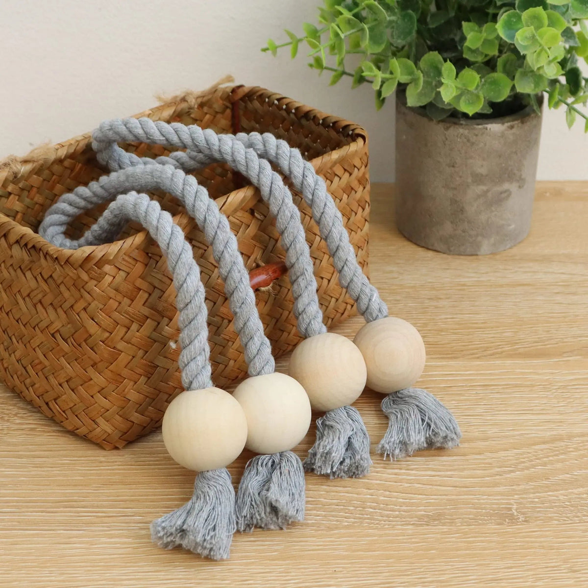 Wooden Bead Curtain Tiebacks