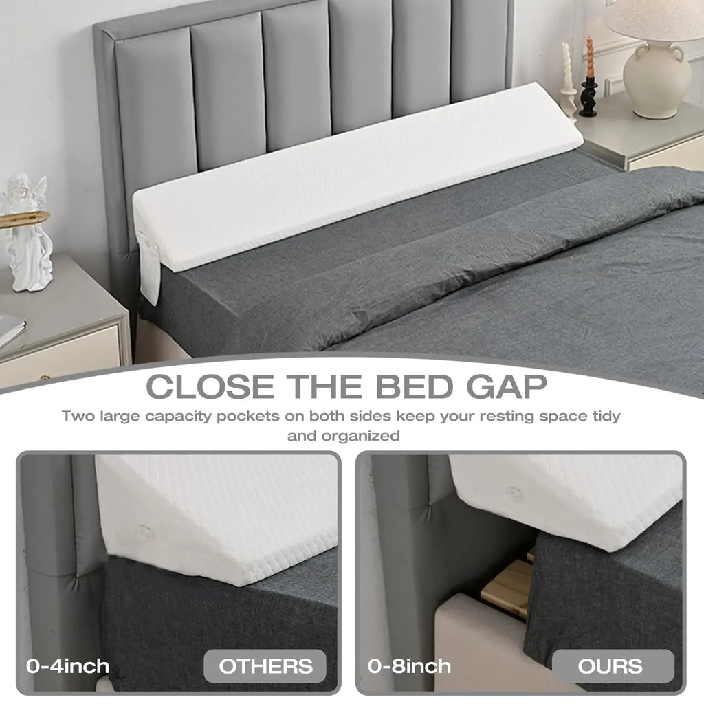 Mattress Gap Pillow with Storage Pockets