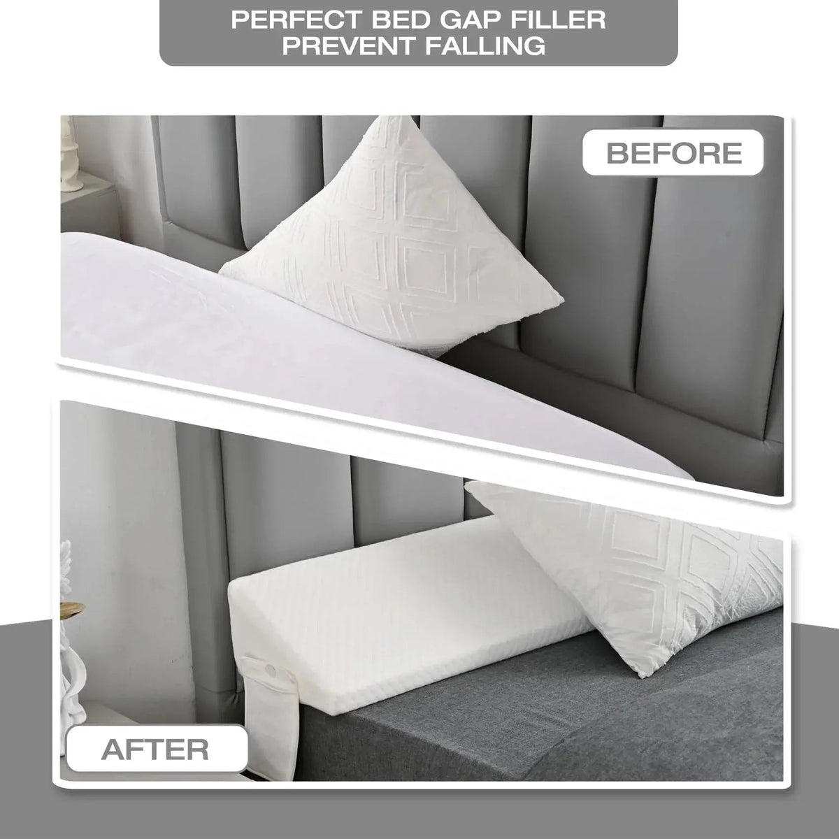 Mattress Gap Pillow with Storage Pockets