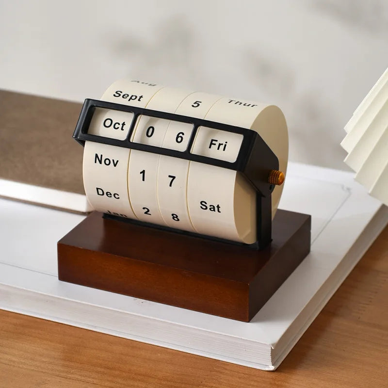 Rotating Wooden Calendar