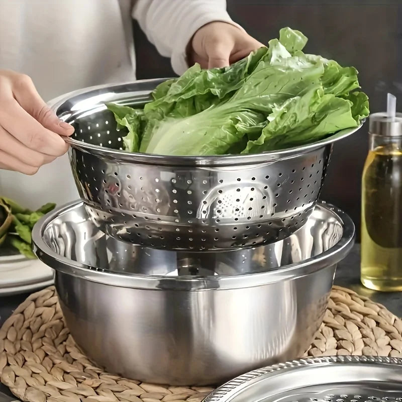 Stainless Slicer Bowl Set (3 Pcs)