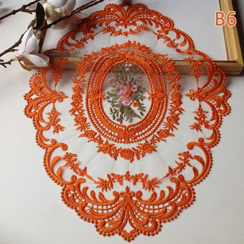 Embroidered Lace Table Mat (2 Pcs)