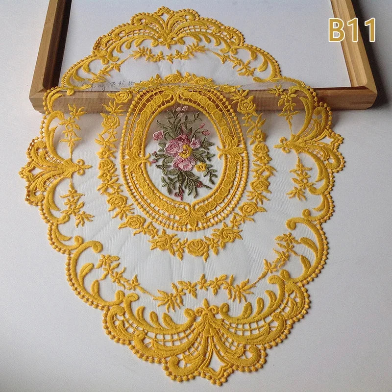 Embroidered Lace Table Mat (2 Pcs)