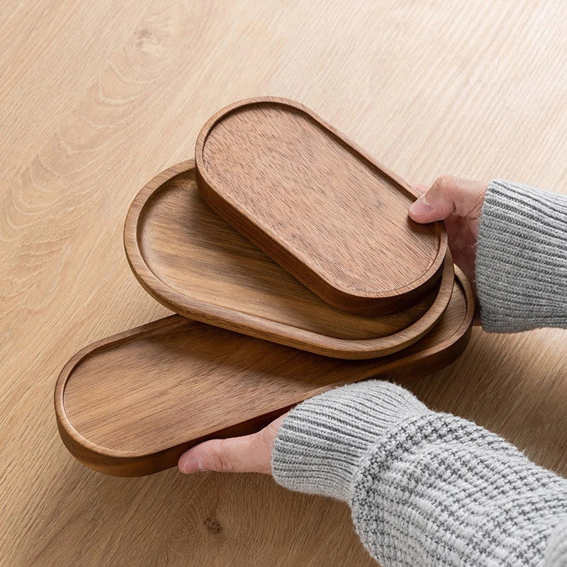 Wooden Serving Tray Set (3 Pcs)