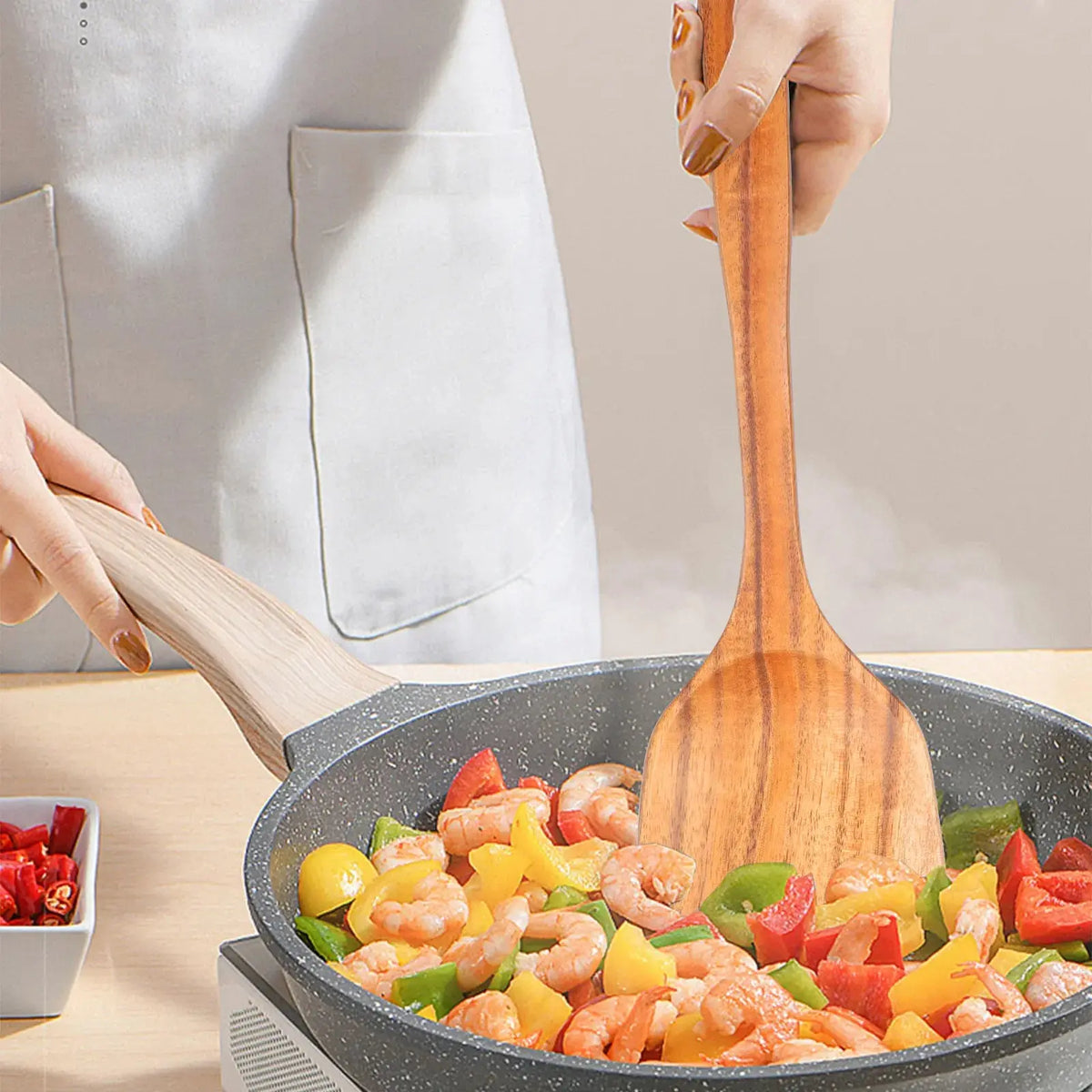 Teak Wooden Kitchen Utensils Set (6 Pcs)