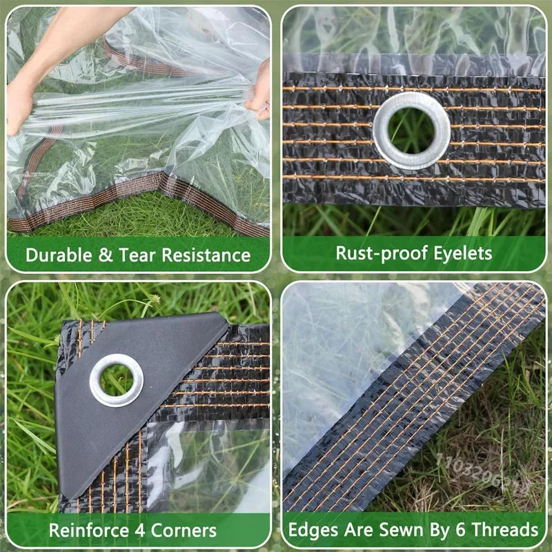 Clear Waterproof Tarp Sheet with Grommets