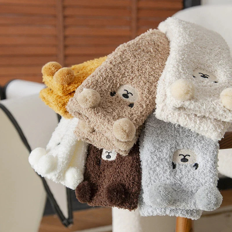 Teddy Bear Fuzzy Socks (2 Pairs)