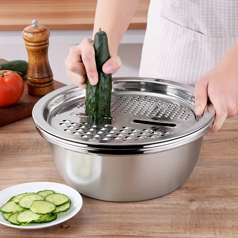 Stainless Slicer Bowl Set (3 Pcs)