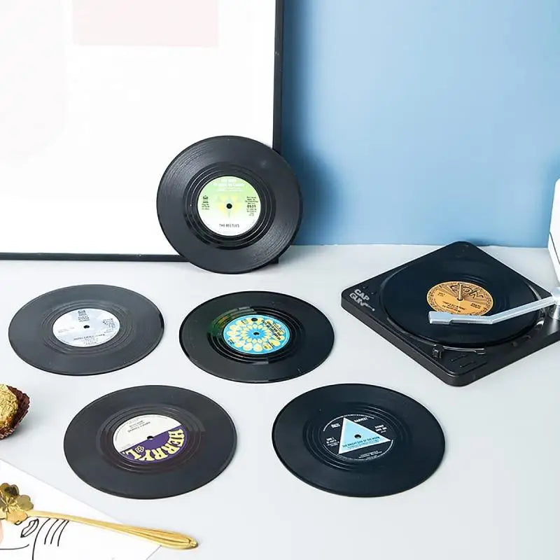 Vinyl Record Coasters (6 Pcs)